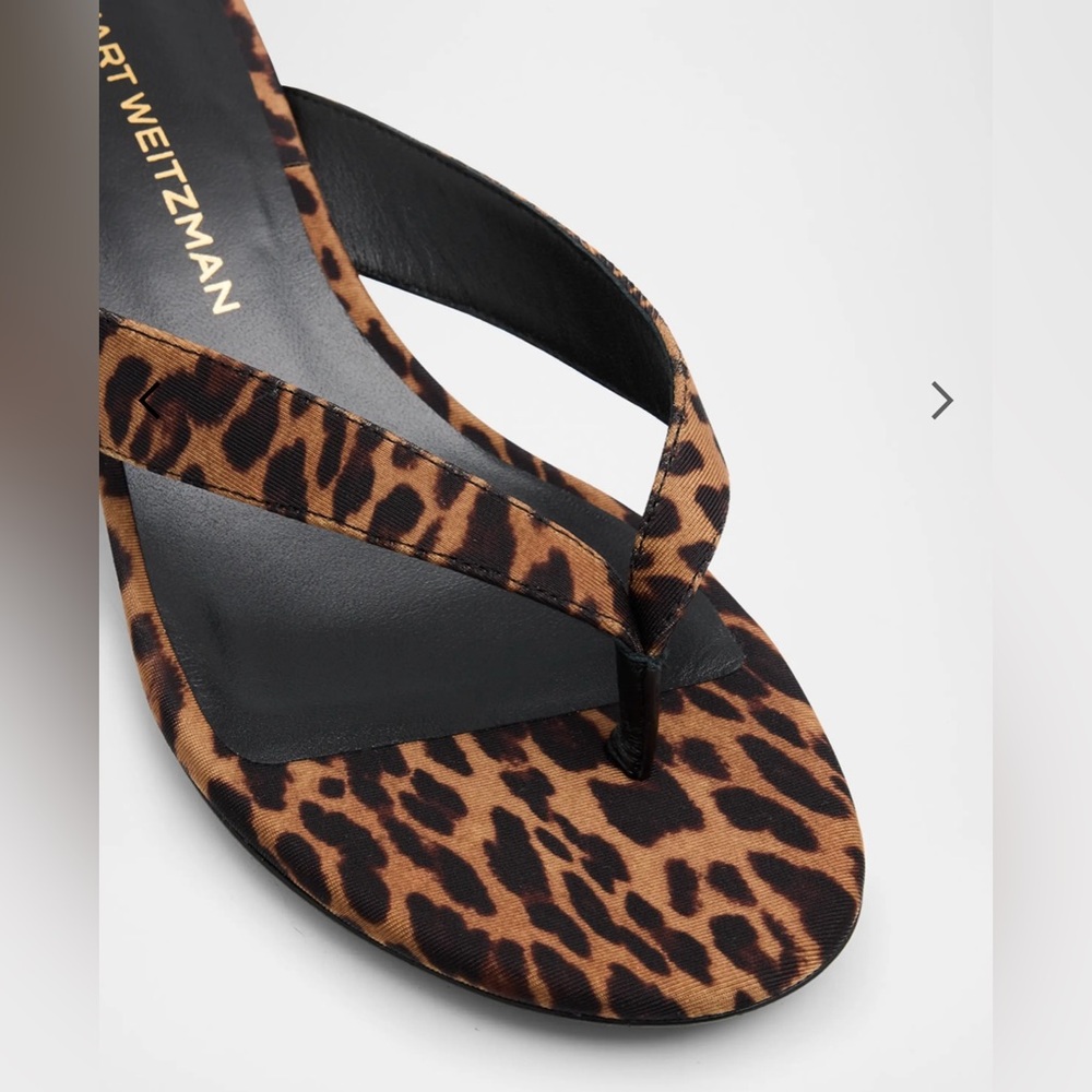 Stuart Weitzman Rio Sleek Leopard Kitten-Heel Sandals - size 8.5B - Picture 9 of 11
